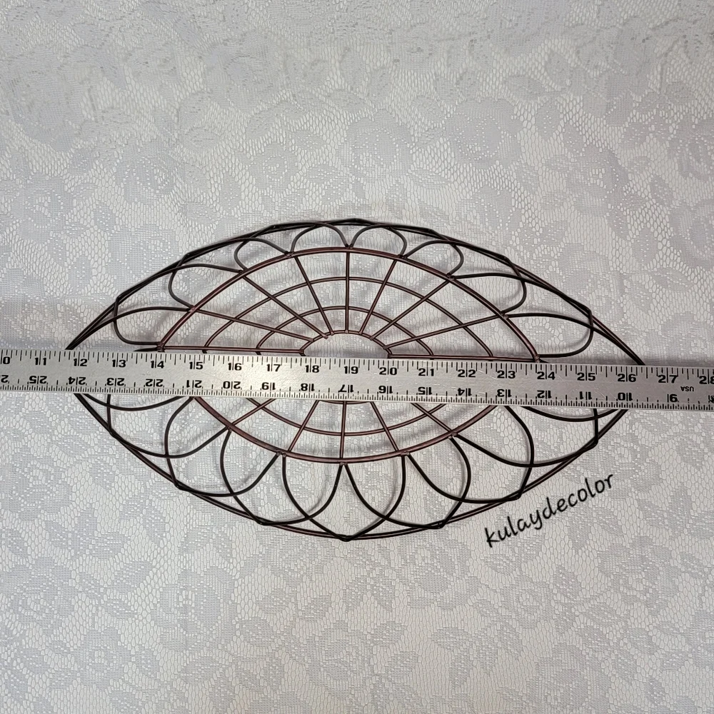 Vintage Large Metal Wire Fruit Basket 17.25